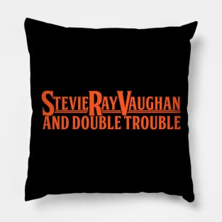 SRV Stevie Ray Vaughn & Double Trouble Vintage Rock Logo Pillow