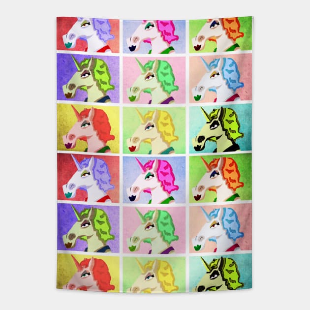 Unicorn Pop Art Tapestry by Thatssounicorny