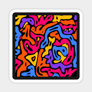 Abstract | Multi Color | Pop Art Magnet