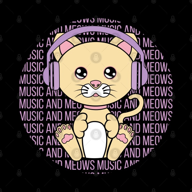 All I Need is music and cats, music and cats, music and cats lover by JS ARTE