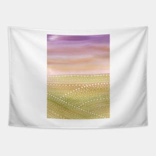 Purple and green abstract landscape Tapestry