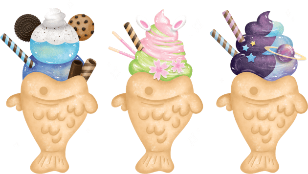 Delicious Kawaii Taiyaki Ice Cream Kids T-Shirt by Maggieful Designs