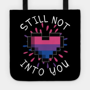 Funny 8 Bit Heart Bisexual Pride Shirt - Still Not Into You Tote