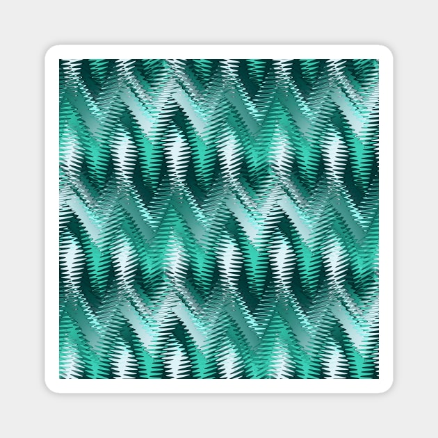 Aqua Green Wavy Abstract Magnet by KirstenStar 