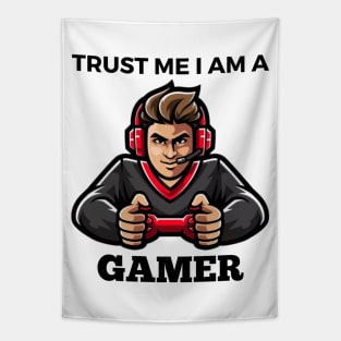 Trust Me I Am A Gamer - Gamer With Red Controller Design Tapestry