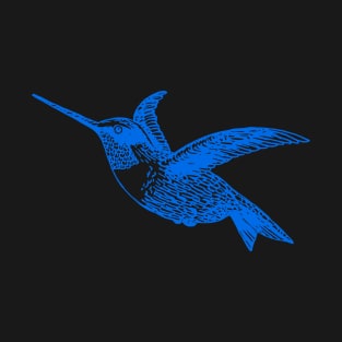 Blue Hummingbird Illustration T-Shirt