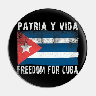 Patria Y Vida Freedom For Cuba Cuban Flag Vintage Pin