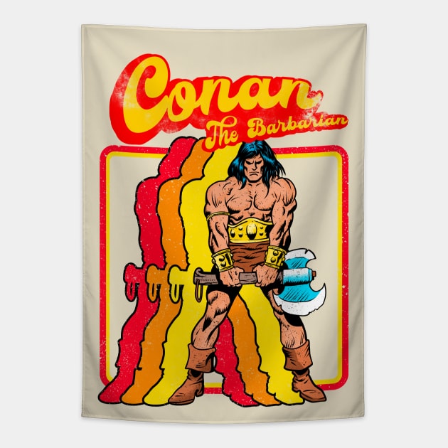 Retro Barbarian Tapestry by OniSide