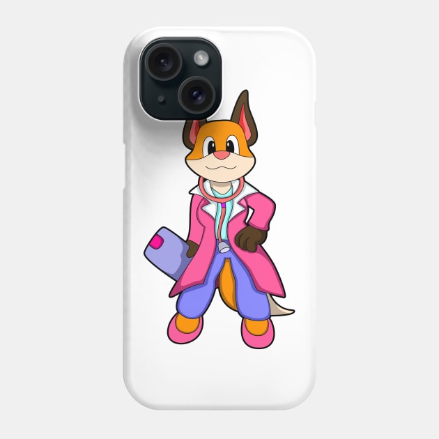 Fox as Doctor with Stethoscope Phone Case by Markus Schnabel