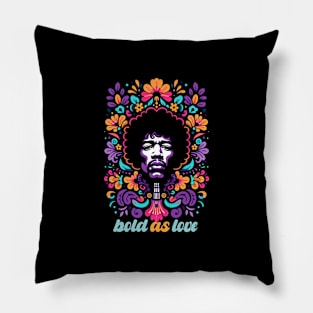 tshirt mug, sticker, print,  Jimi Hendrix song floral style "Bold as Love" Pillow