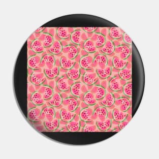 Watermelon Water | Brilliant Pink and Green Pattern | Itty Bitty Watermelon Confetti Design Pin