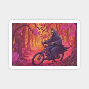 Pale Rider: Grim Reaper's Ride through the Pastel Forest Magnet