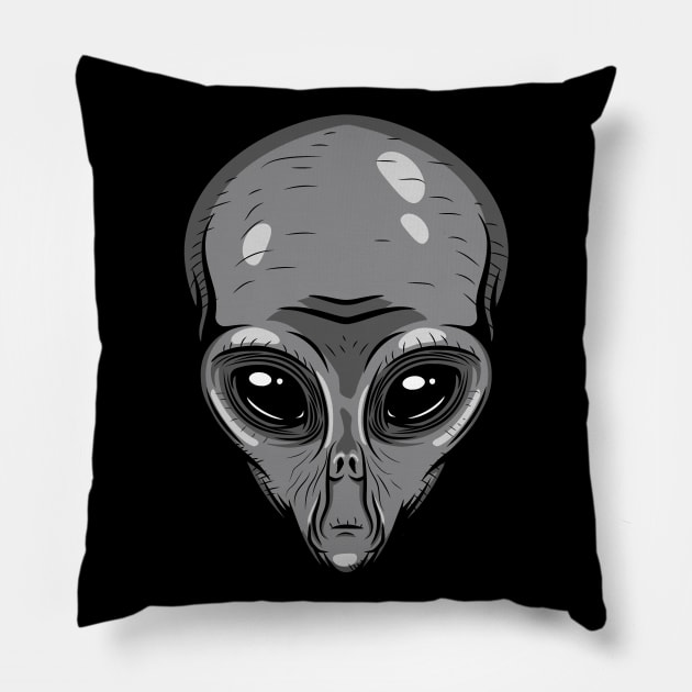 Gray Alien Pillow by triggerleo