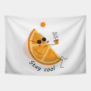 stay cool funny orange puns Tapestry