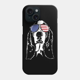 Basset Hound American Flag sunglasses patriotic dog Phone Case