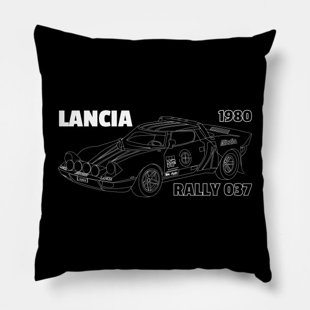 Lancia Rally 037 Pillow by kindacoolbutnotreally