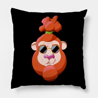 lion with glasses Pillow