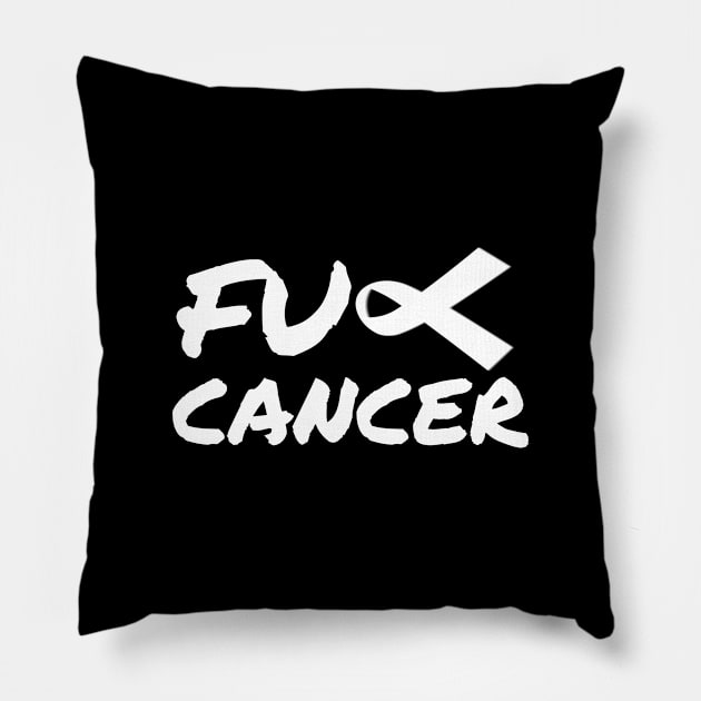 Fuck cancer Pillow by white.ink