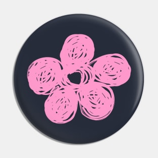 Chalkboard Pink Flower Doodle Pin