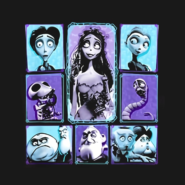 Corpse Bride Main Characters Panels Group Shot by Leblancd Nashb