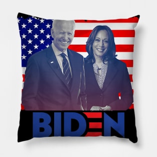 Biden Harris Vice 2020 US Flag Photo Making History T-Shirt Pillow