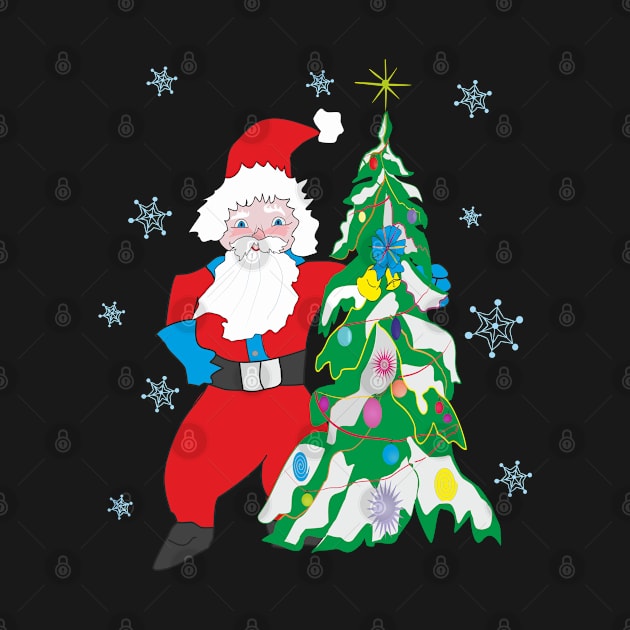 Santa Claus and Christmas tree by Alekvik