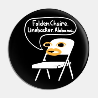 Alabama Boat Fight White Folding Chair - Linebacker Pin