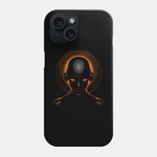 Futuristic techno cyborg - retro orange Phone Case