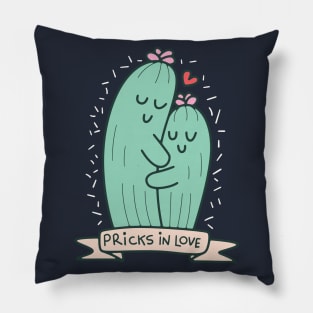 Pricks in love cactus Pillow