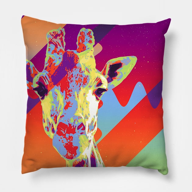 Colourful Giraffe Pillow by SpearmintKiwi