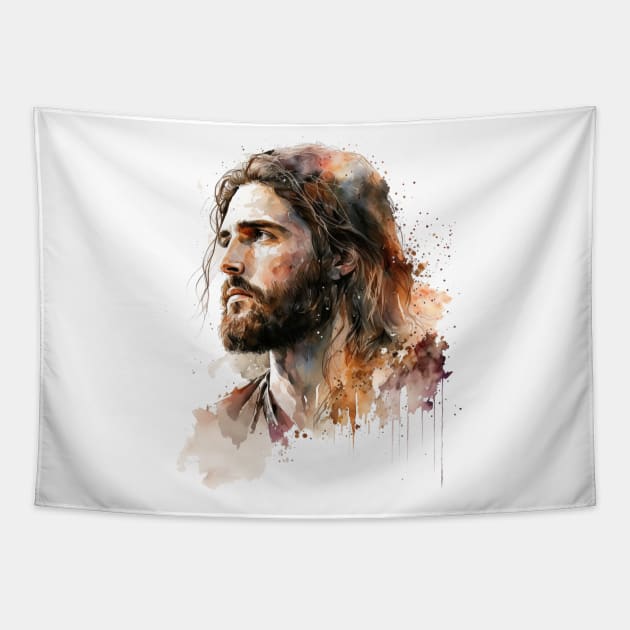 Jesus - Watercolor Tapestry by ChristianLifeApparel