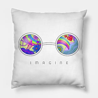 Imagine psychedelic art Pillow