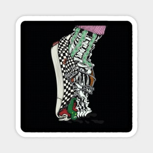 Dope broken foot wearing vans illustration Magnet