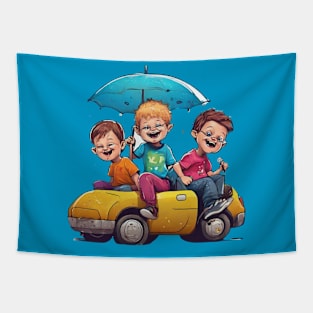 Kids Funny Playing Tapestry