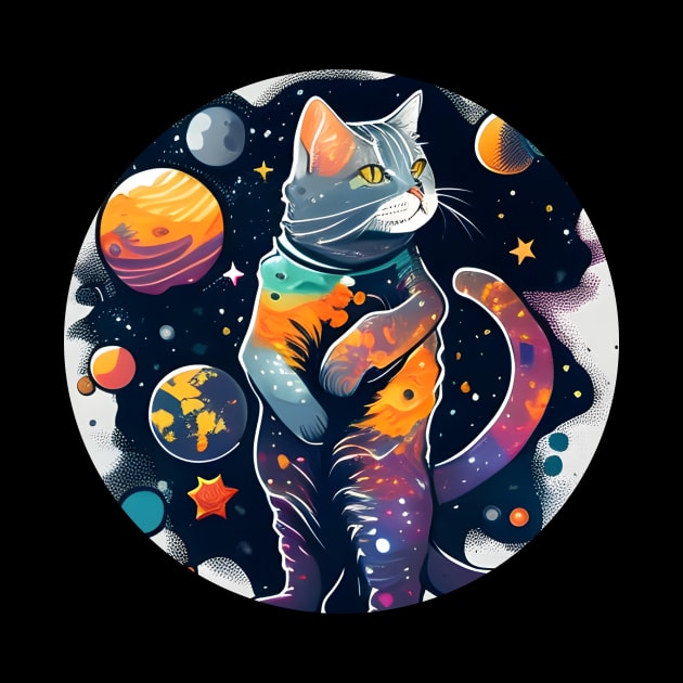 Colorful Cute Cat - Cat Beautiful Moon - Cat Lover by WilliamHoraceBatezell