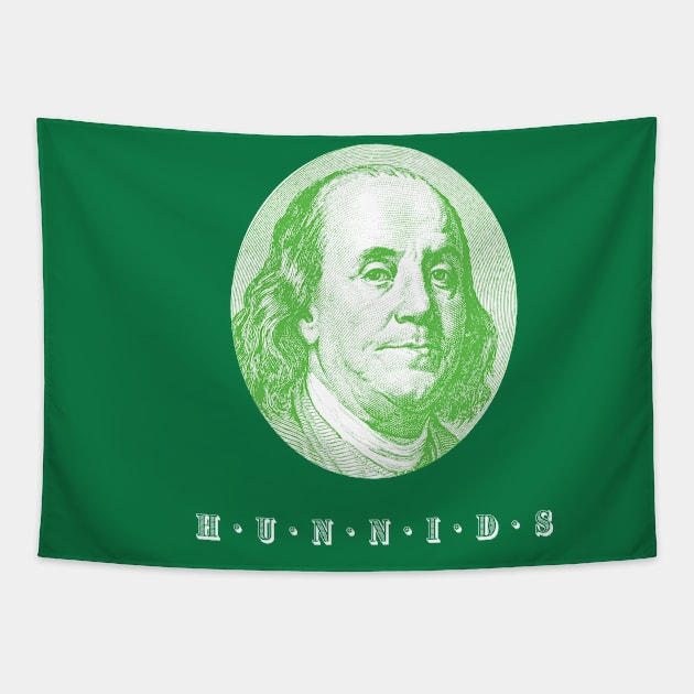 Ben Franklin "Hunnids" Tapestry by dirtysouth