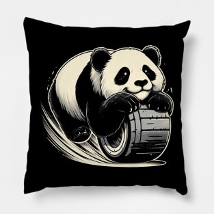 A Cute Panda Rolling Pillow