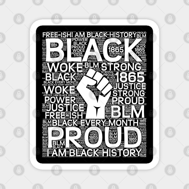 I Am Black History Month - Black Power Fist Magnet by blackartmattersshop