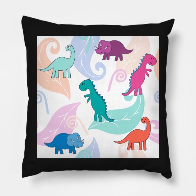 Cute Dinosaurs Pillow by tandre