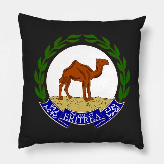 Emblem of Eritrea (sinople argent naturel azur) Pillow by Flags of the World