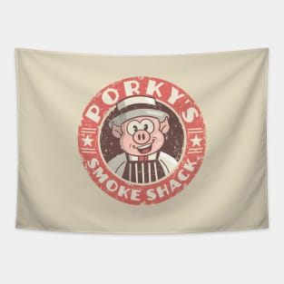 Porky's Smoke Shack BBQ Restaurant Retro Vintage Tapestry