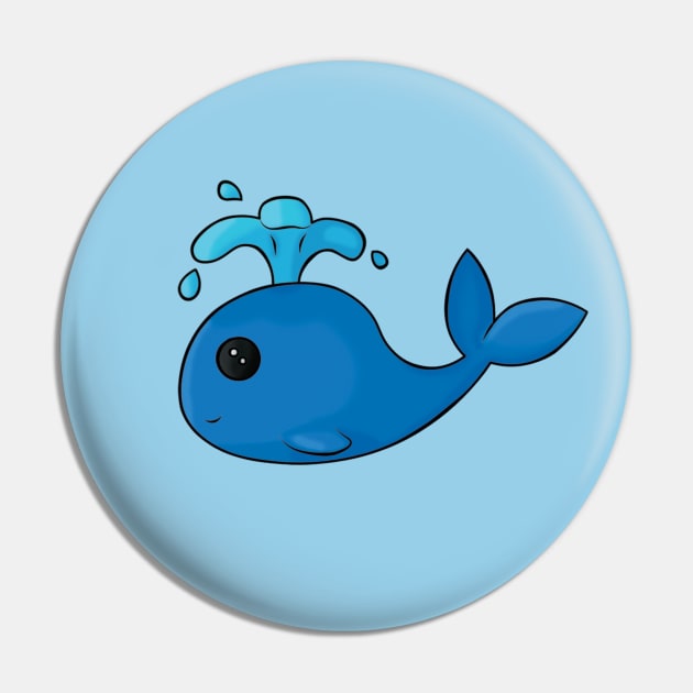 Cute Blue Whale Pin by Kaiko's Kreations