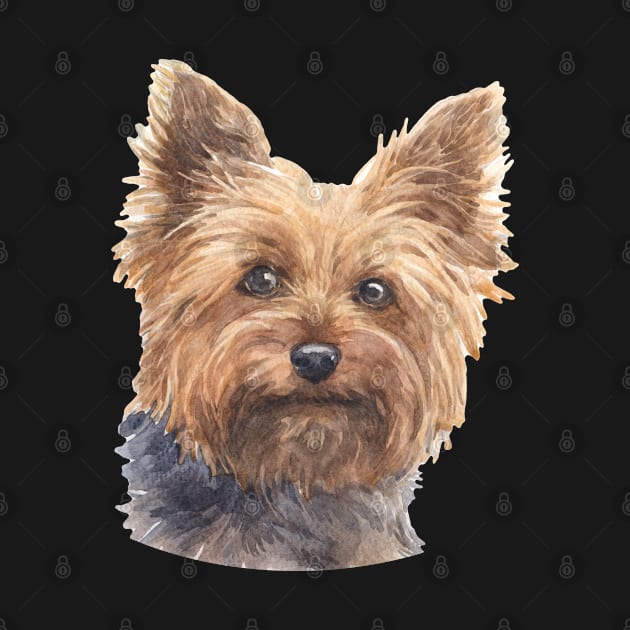 Yorkshire Terrier Watercolor Art by doglovershirts