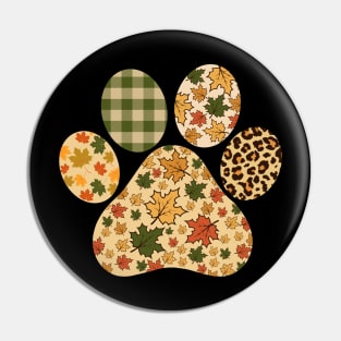 Leopard Thanksgiving Leaves Dog Paw Lover Thanksgiving Women Pin