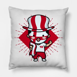 Cute England Football Fan // Kawaii Cute English Soccer Supporter Pillow