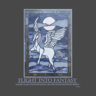 Flight Into Fantasy Stained Glass for Dark Items T-Shirt