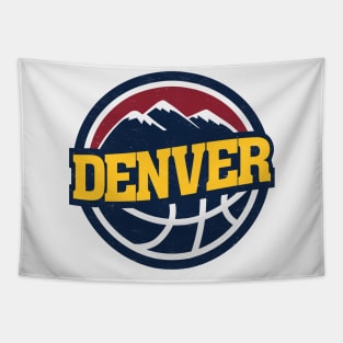 Retro-Inspired Denver Basketball Logo Tapestry