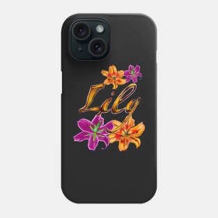 Top 10 best personalised gifts 2022  - Lily personalised,personalized name with painted lilies Phone Case