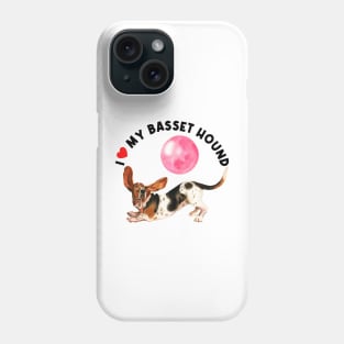 I Love My Basset Hound Cute Basset Hound Puppy Dog Phone Case