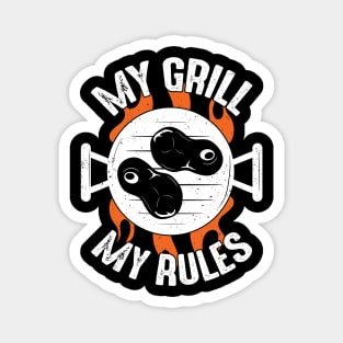 My Grill My Rules BBQ Season Pitmaster Gift Magnet